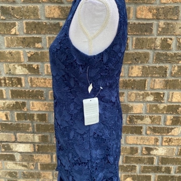 NEW Eliza J Blue Crochet Floral Overlay Dress - Size 4 - Special Occasions - Picture 3 of 7